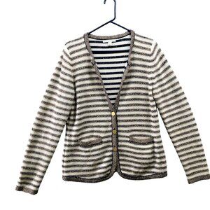 Banana Republic Striped Cardigan - Cream and Brown